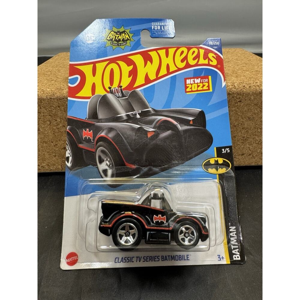 2022 Hot Wheels Batman Tooned Classic TV Batmobile 3/5 78/250 Black 1:64 New